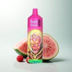 RandM Fumot Tornado 9000 Puffs Framboise Pastèque Rechargeable 850 mAh 18 mL